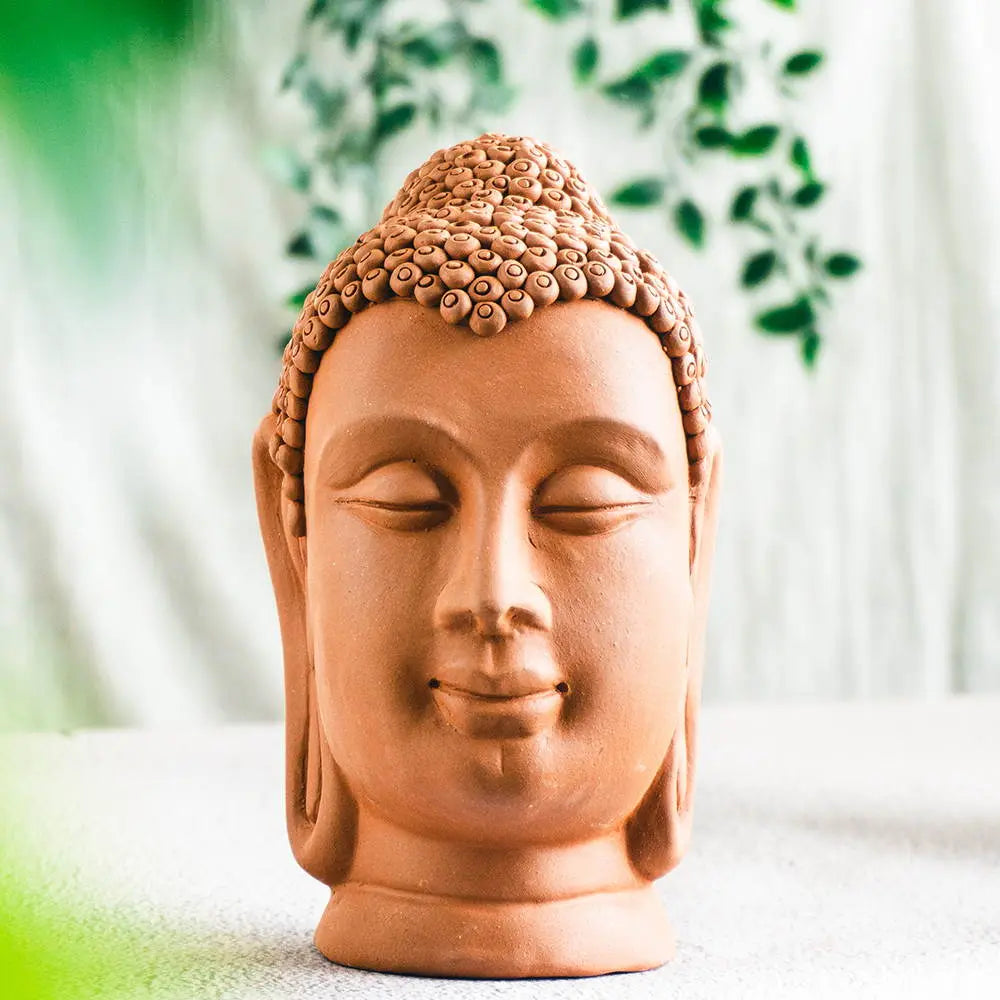 Terracotta Unique Buddha Face Sculpture Amalfiee_Ceramics