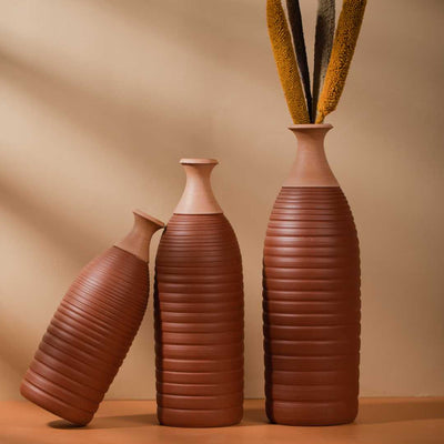 Terracotta Vases Set of 3 Amalfiee Ceramics