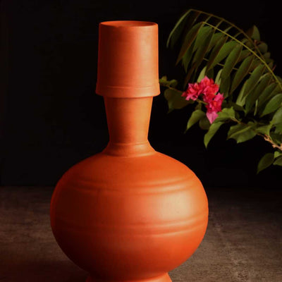 Terracotta traditional Matka with Glass Amalfiee Ceramics