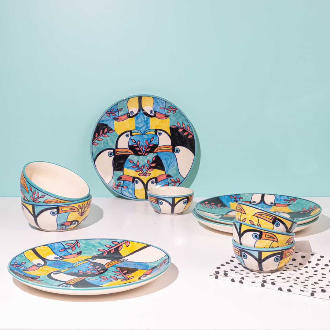 Tropical Bay 10pc Ceramic Dinner Set Amalfiee Ceramics
