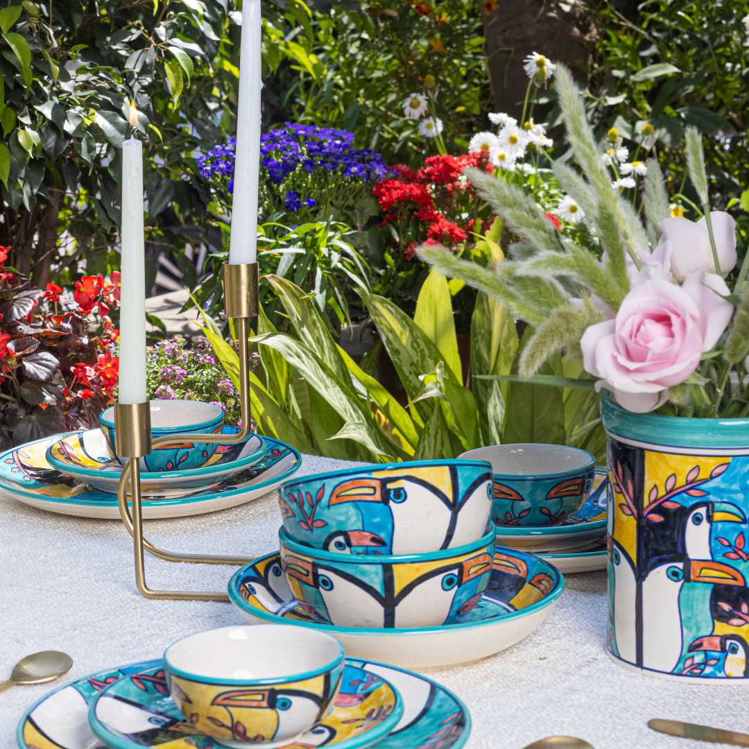 Tropical Bay 10pc Ceramic Dinner Set Amalfiee Ceramics