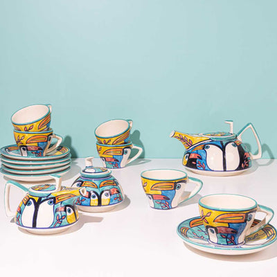 Tropical Bay 11pc Ceramic Tea Set Amalfiee Ceramics
