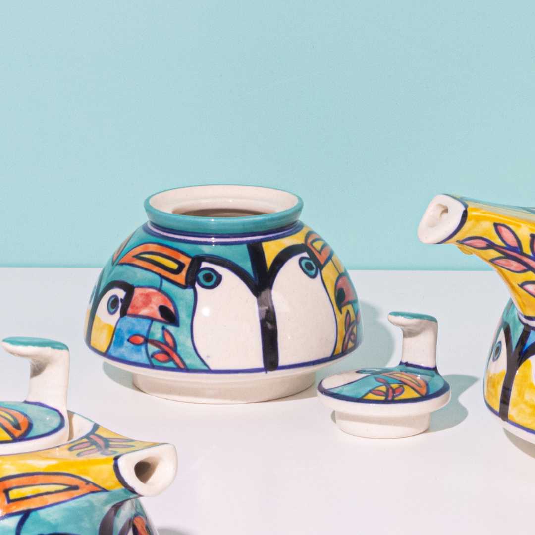 Tropical Bay 11pc Ceramic Tea Set Amalfiee Ceramics