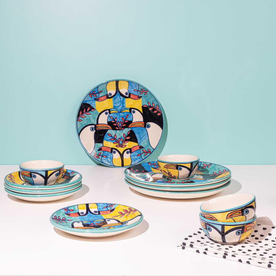 Tropical Bay 12pc Ceramic Dinner Set Amalfiee Ceramics