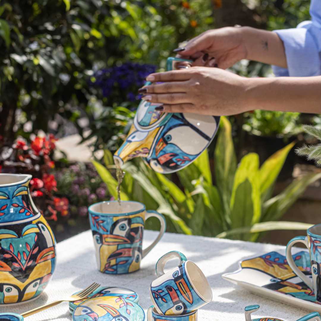 Tropical Bay 3pc Ceramic Tea Set Amalfiee Ceramics