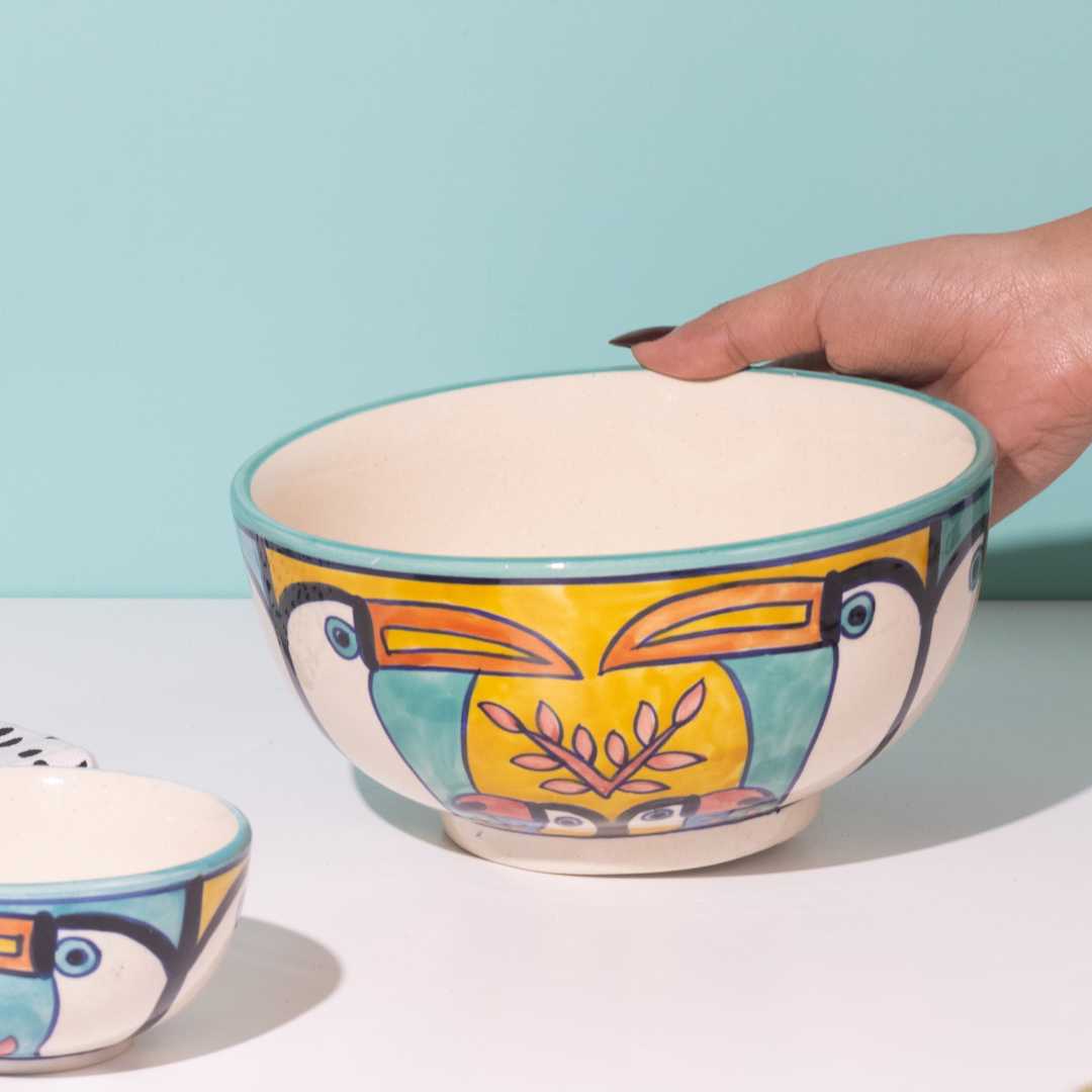 Tropical Bay 7.5" Ceramic Serving Bowl Amalfiee Ceramics