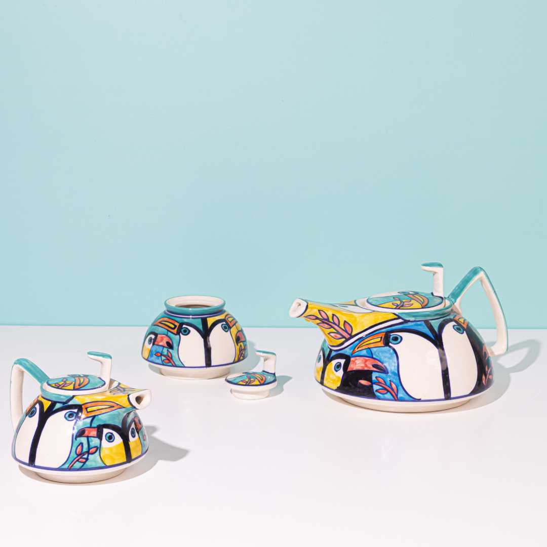Tropical Bay 7pc Ceramic Tea Set Amalfiee Ceramics