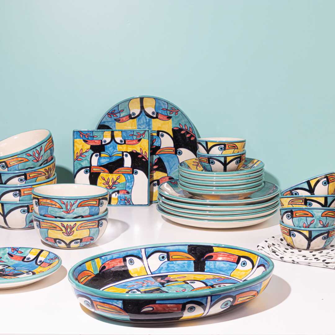 Tropical Bay 82pc Ceramic Dinner Set Amalfiee Ceramics