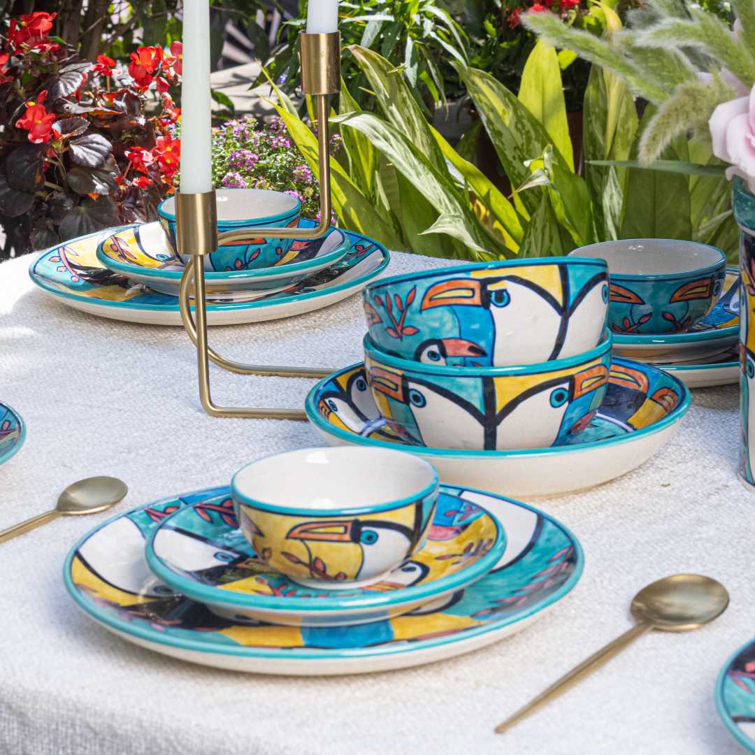 Tropical Bay 8pc Ceramic Dinner Set for 2 Amalfiee Ceramics