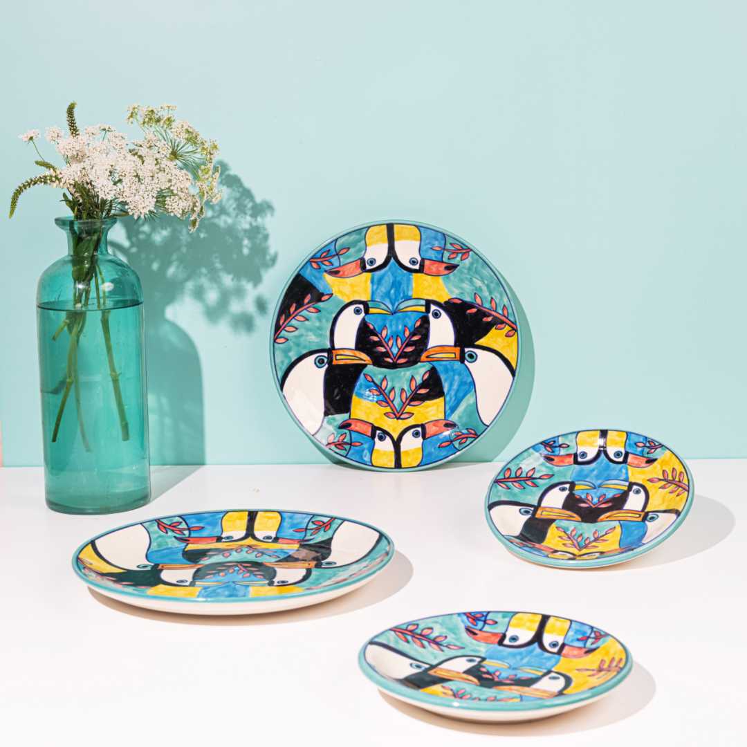 Tropical Bay 8pc Ceramic Dinner Set for 4 Amalfiee Ceramics