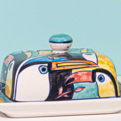 Tropical Bay Ceramic Butter Dish Amalfiee Ceramics