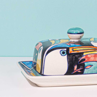 Tropical Bay Ceramic Butter Dish Amalfiee Ceramics