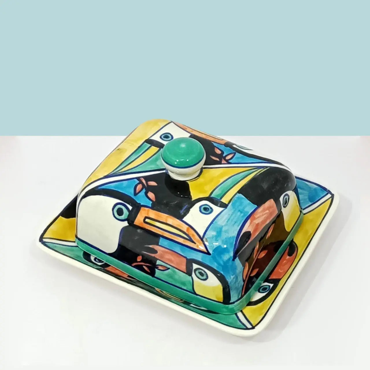 Tropical Bay Ceramic Butter Dish Amalfiee Ceramics