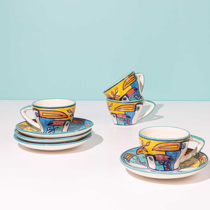 Tropical Bay Ceramic Cup &amp; Saucer Amalfiee Ceramics