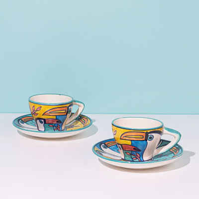 Tropical Bay Ceramic Cup & Saucer Amalfiee Ceramics