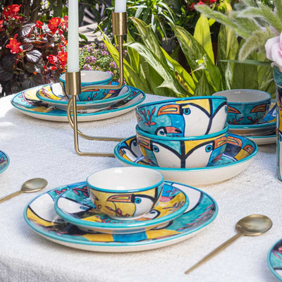 Tropical Bay Ceramic Dinner Plates Amalfiee Ceramics