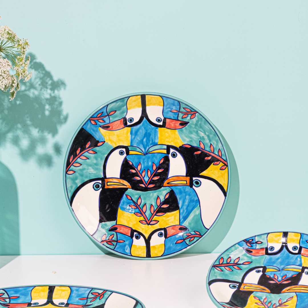 Tropical Bay Ceramic Dinner Plates Set of 6 Amalfiee Ceramics