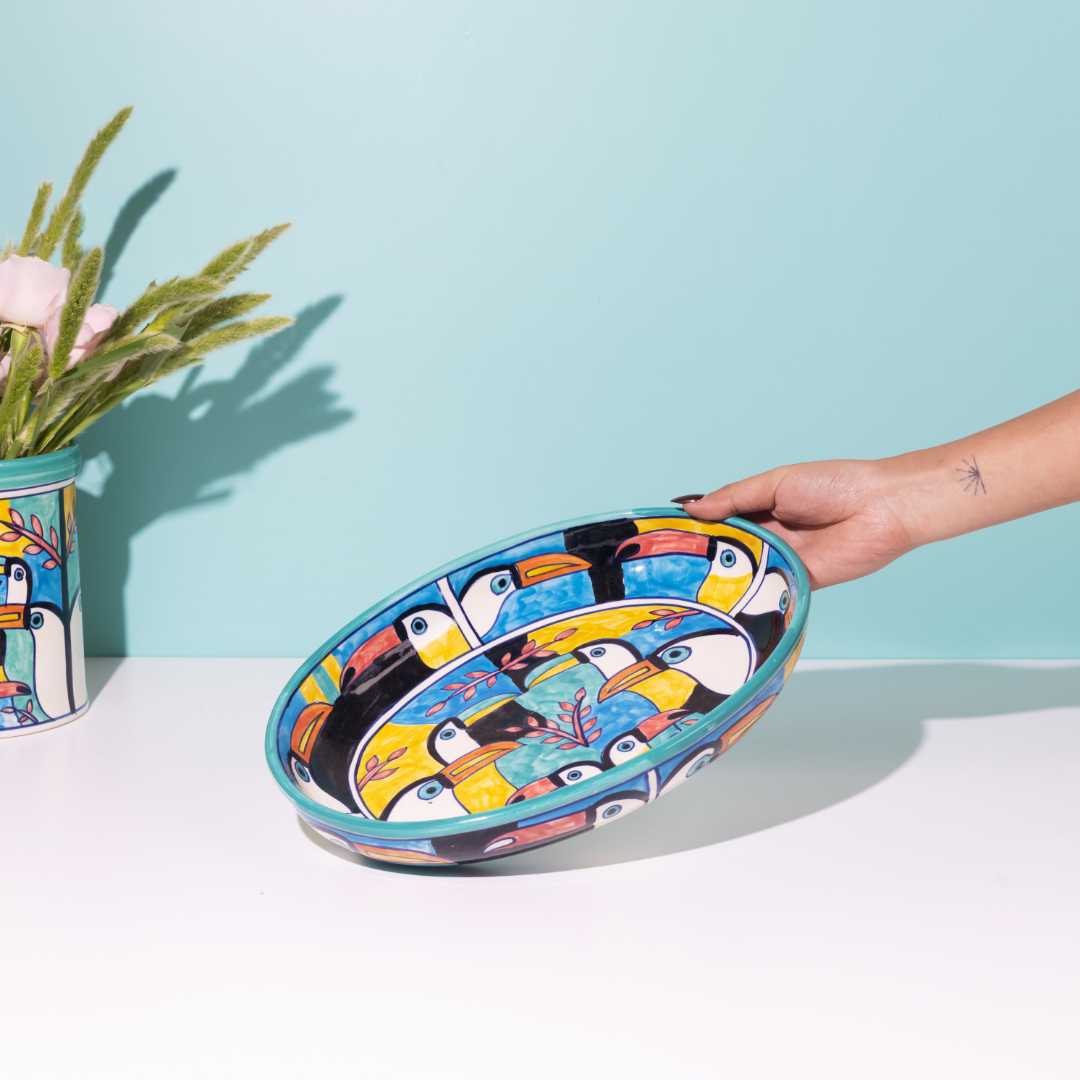 Tropical Bay Ceramic Platter Amalfiee Ceramics