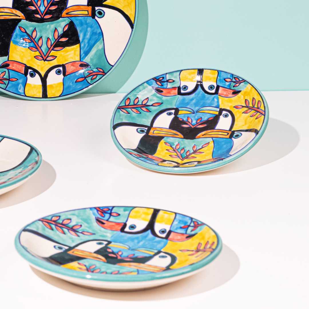 Tropical Bay Ceramic Quarter Plates Set of 2 Amalfiee Ceramics