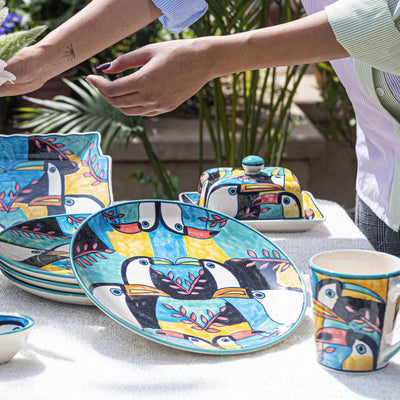 Tropical Bay Ceramic Quarter Plates Set of 6 Amalfiee Ceramics