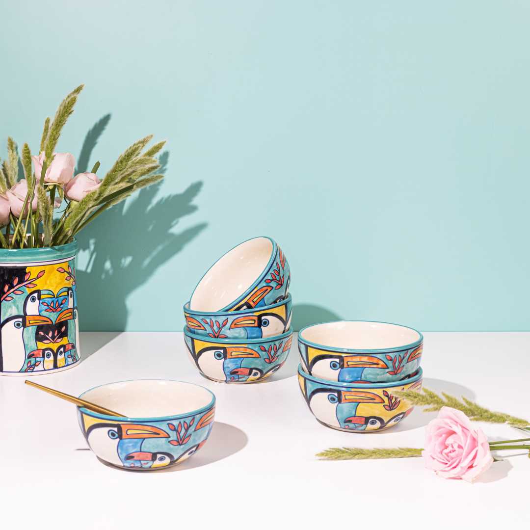 Tropical Bay Ceramic Soup Bowls Set of 6 Amalfiee Ceramics