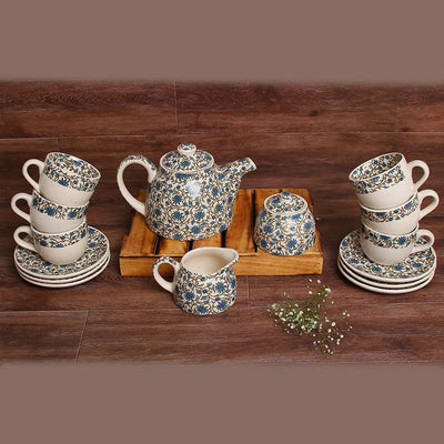 Turkish 6" Handmade Ceramic Tea set 15 Pcs Amalfiee_Ceramics