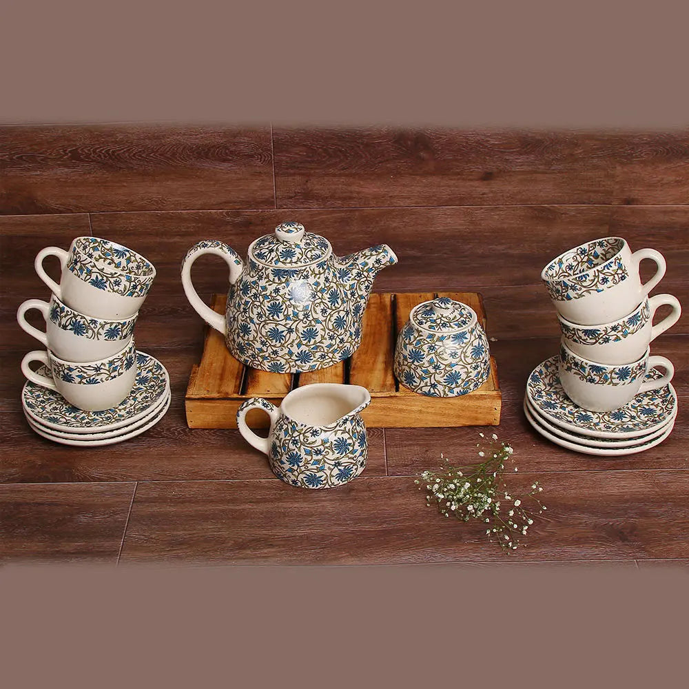 Turkish 6" Handmade Ceramic Tea set 7pcs Amalfiee_Ceramics