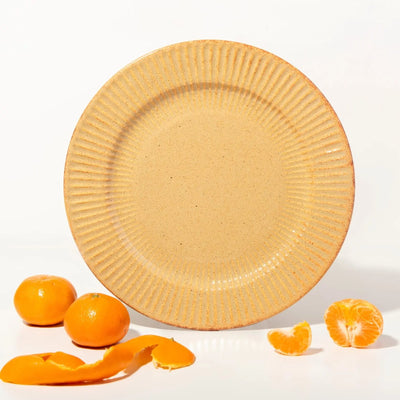 Utkarisht Ceramic Dinner Plates with Golden Rimmed Edges Set of 4 Amalfiee_Ceramics