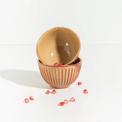 Utkarisht Ceramic Portion Bowl with Golden Rimmed Edges Amalfiee_Ceramics
