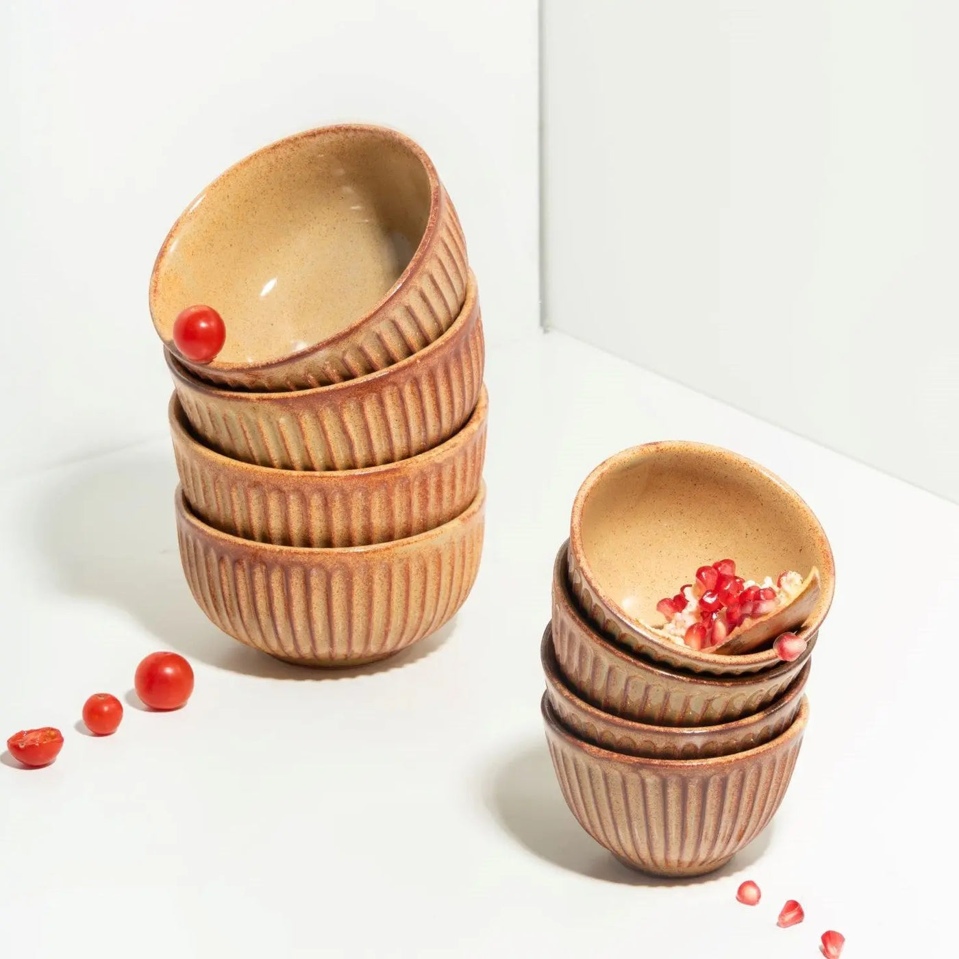 Utkarisht Ceramic Portion Bowl with Golden Rimmed Edges (Set of 2) Amalfiee_Ceramics