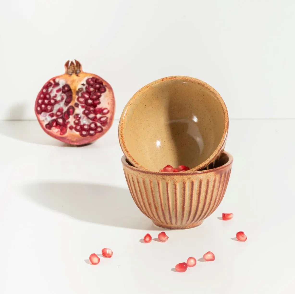 Utkarisht Ceramic Portion Bowl with Golden Rimmed Edges (Set of 2) Amalfiee_Ceramics