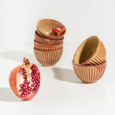 Utkarisht Ceramic Portion Bowl with Golden Rimmed Edges (Set of 4) Amalfiee_Ceramics