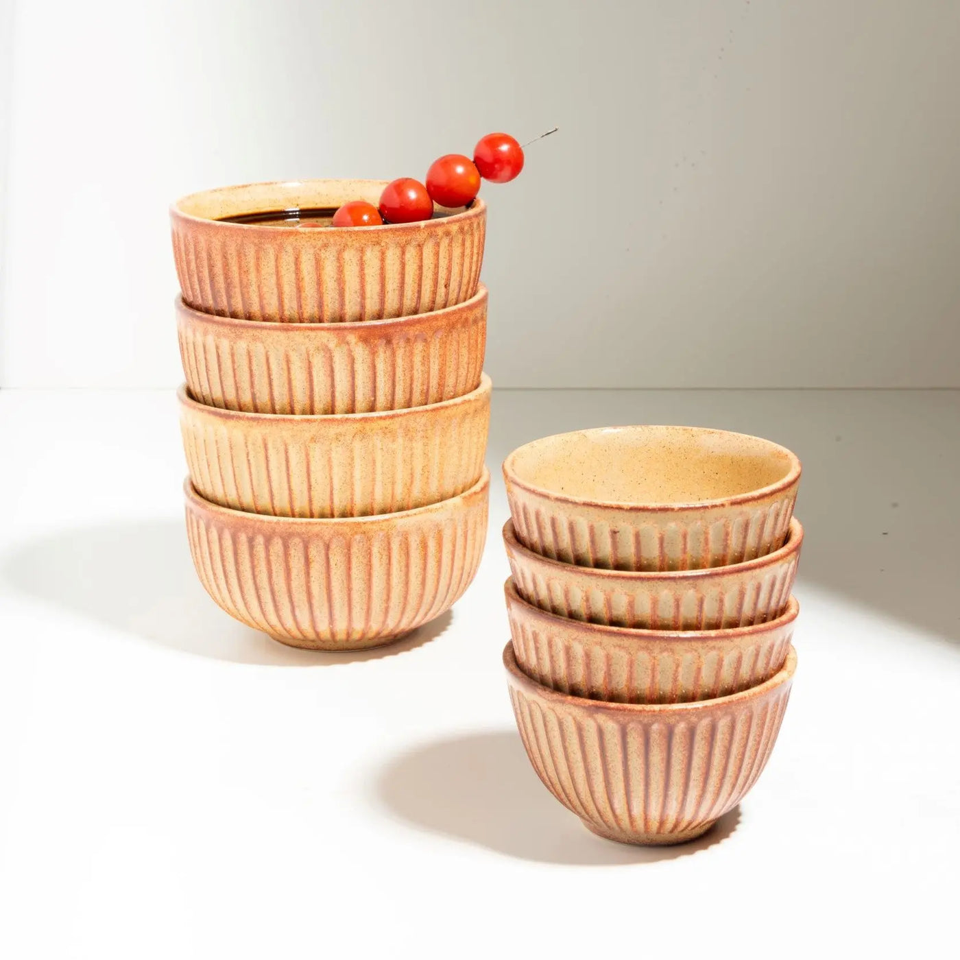 Utkarisht Ceramic Portion Bowl with Golden Rimmed Edges (Set of 4) Amalfiee_Ceramics