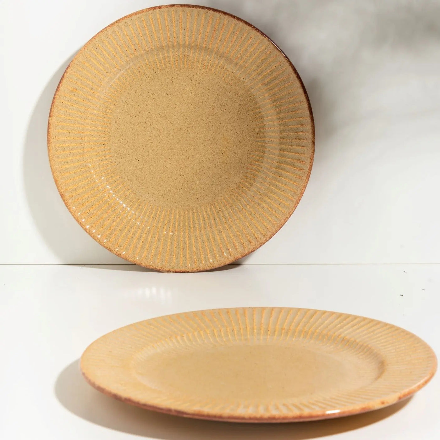 Utkarisht Ceramic Salad Plates with Golden Rimmed Edges Set of 4 Amalfiee_Ceramics