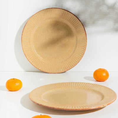 Utkarisht Ceramic Salad Plates with Golden Rimmed Edges Set of 4 Amalfiee_Ceramics