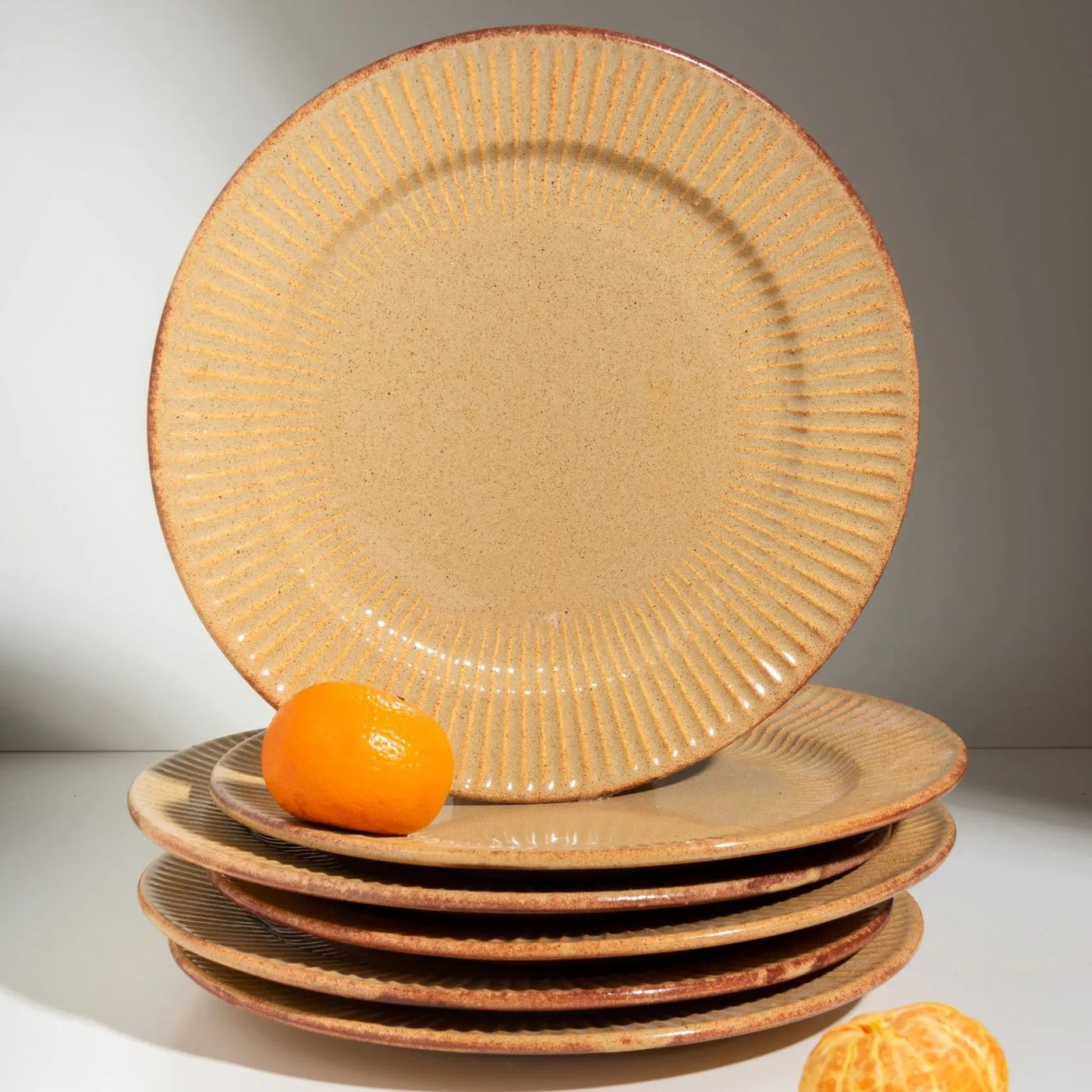 Utkarisht Ceramic Salad Plates with Golden Rimmed Edges Set of 4 Amalfiee_Ceramics
