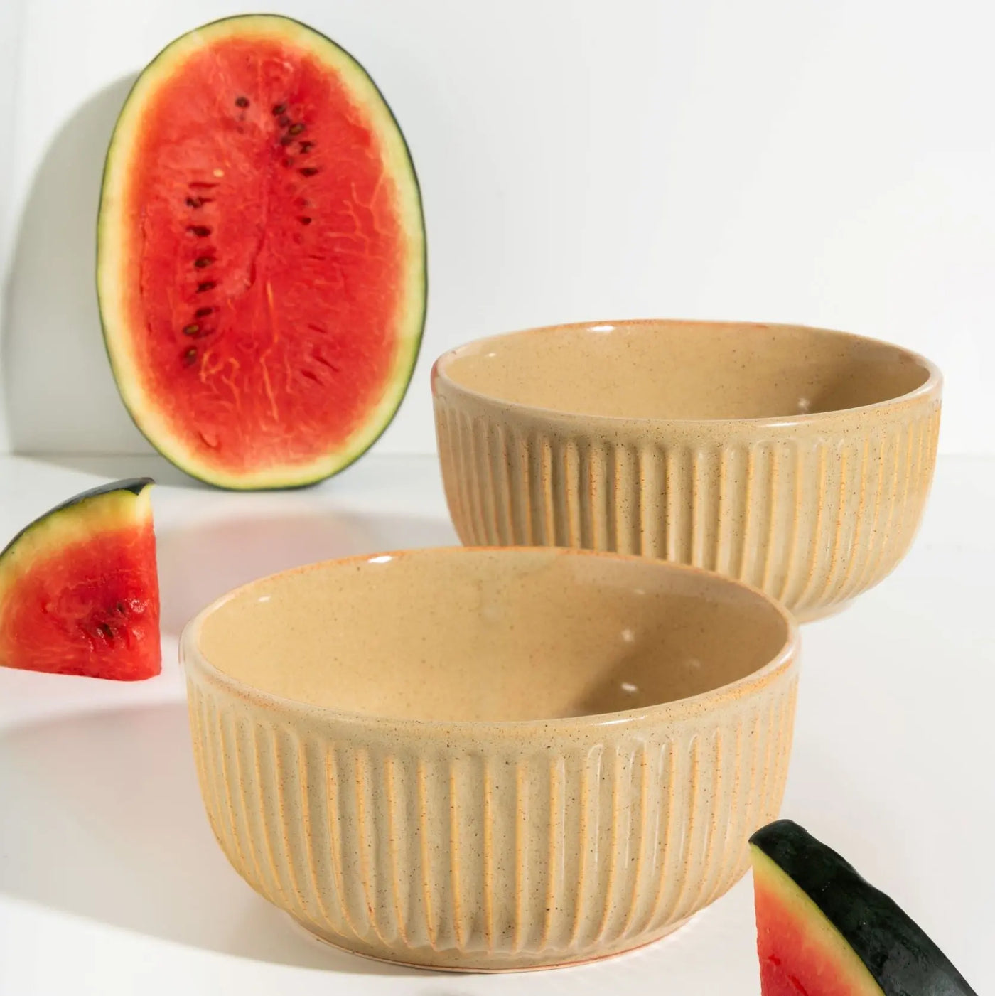 Utkarisht Ceramic Serving Bowls with Golden Rimmed Edges Amalfiee_Ceramics