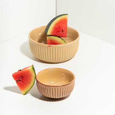 Utkarisht Gold Rimmed Absolute Ceramic Bowl set of 3pcs Amalfiee_Ceramics