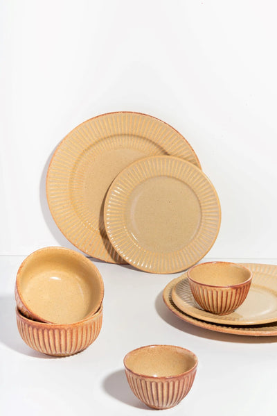 Utkarisht Gold Rimmed Especial Ceramics Dinner Set of 12pcs Amalfiee_Ceramics