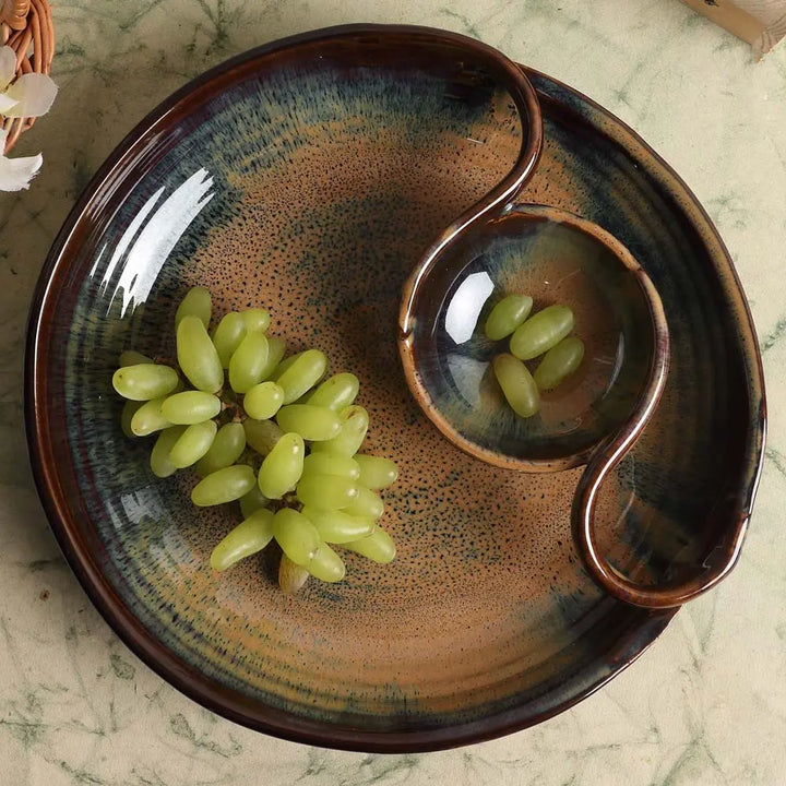 Vriksh Ceramic Chip &amp; Dip Platter Amalfiee_Ceramics
