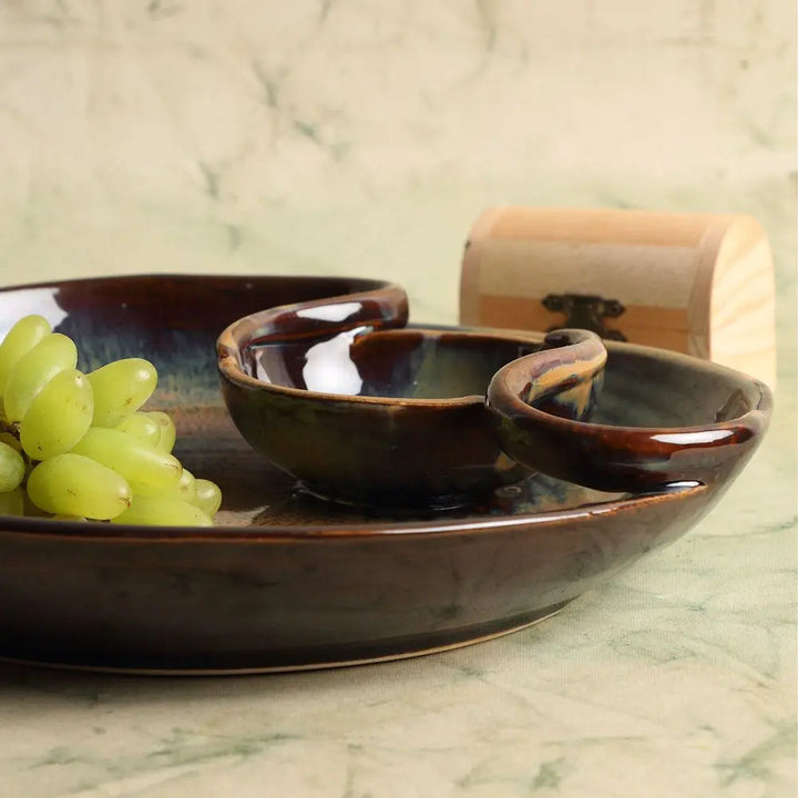 Vriksh Ceramic Chip &amp; Dip Platter Amalfiee_Ceramics