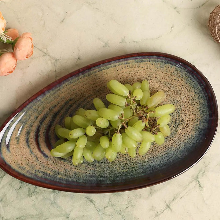 Vriksh Ceramic Oval Platter Amalfiee_Ceramics